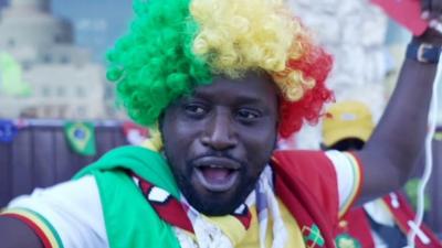 Senegalese fan ahead of Senegal Netherlands game at World Cup 2022