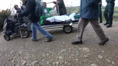 Disabled ramblers and support trailer