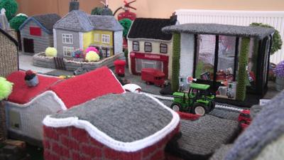 Knitted village