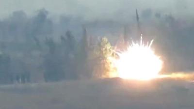 Assad's tanks were fired on