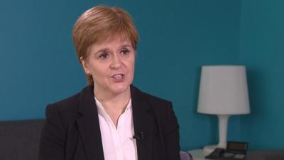 Scotland's first minister insists she is not pushing Jeremy Corbyn as leader of a temporary government.