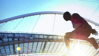 Mbango's triple jump at Athens 2004