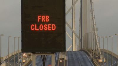 Closed sign on the Forth Road Bridge