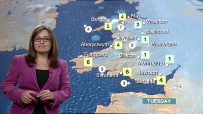 Sue Charles giving the weather forecast