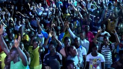 People of Sierra Leone Celebrating being Ebola free.