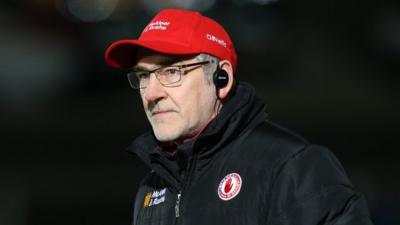 Mickey Harte watched his side beat Laois by three points in Division Two