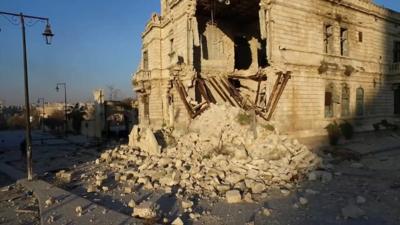 Ruined building in Aleppo