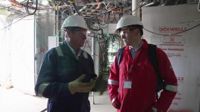 Fergus Marine CEO David Tydeman talks to reporter David Henderson