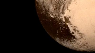 Detail of Nasa photograph of Pluto taken by New Horizons spacecraft