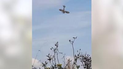 Plane spiralling down