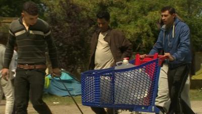 Men in Calais camp