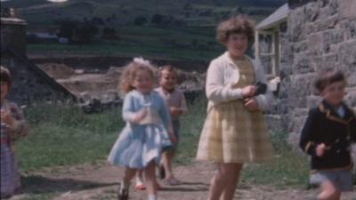 Children at their last day of school before Capel Celyn village became a resevoir