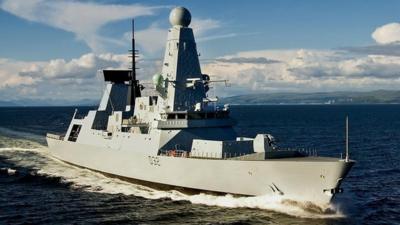 Royal Navy's new Type 45 destroyer, HMS Daring,