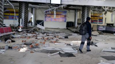 Debris at Palu airport