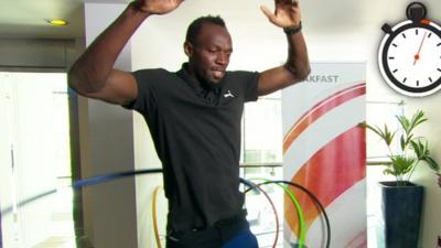 Usain Bolt hula hooping