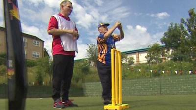 People playing walking cricket