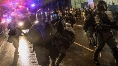 Riot police in Hong Kong