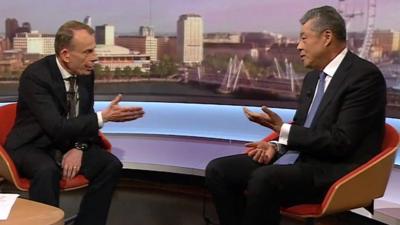 China's former ambassador to London appears on the BBC's Andrew Marr show.