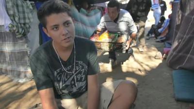 Teenager in migrant camp talks to BBC