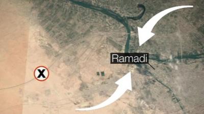 Map showing Ramadi