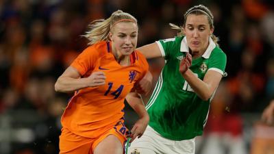 Freya Holdaway in action against the Netherlands