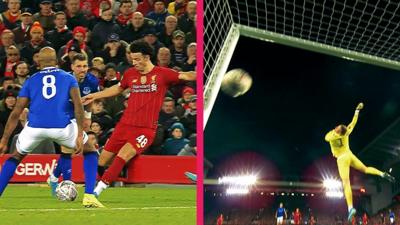 Curtis Jones' goal for Liverpool against Everton from all the angles