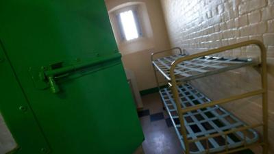 A cell is pictured inside Reading prison during an exhibition photocall at the prison