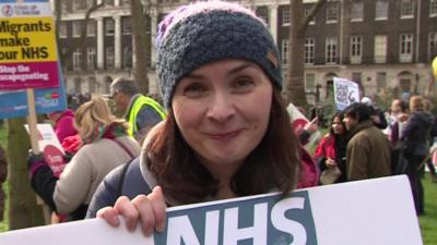 Nurse at NHS demo