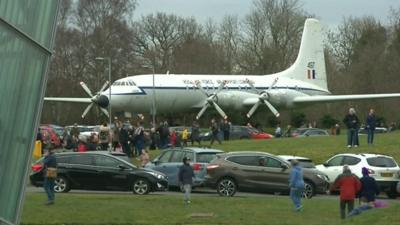 The flypast drew large crowds to RAF Cosford