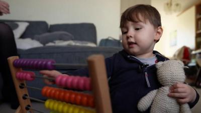 Teddy with an abacus