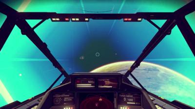 Real-game footage shows the player's view of space from the explorer's cockpit.