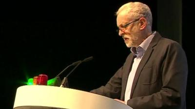 Jeremy Corbyn at the National Union of Teachers conference