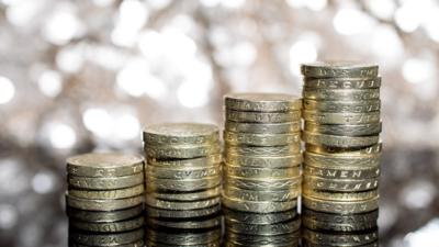 Pile of pound coins