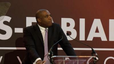 David Lammy giving a speech