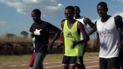 Malawian athletes running