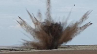 Moment the tank shells are detonated