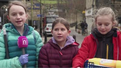 So instead these children in Hebden Bridge in Yorkshire have helping to clean up damage caused by all the flooding.