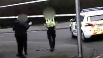 A man having an interaction with police