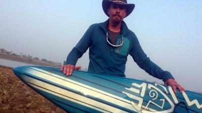 Spike Reid, paddleboarded down the Ganges river