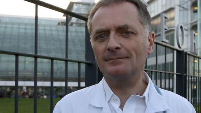 Professor Philippe Juvin outside the Hopital Europee Georges Pompidou in Paris.