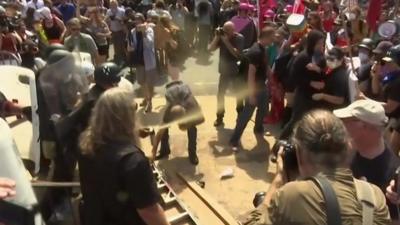 Police and protesters clash in Virginia