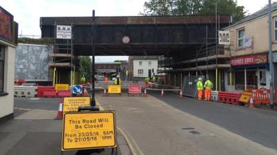 Former rail bridge in Taunton