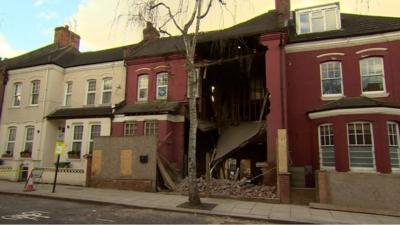 Collapsed house