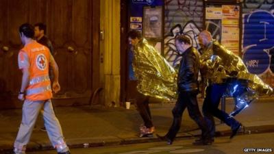 Survivors escorted away from Bataclan concert hall