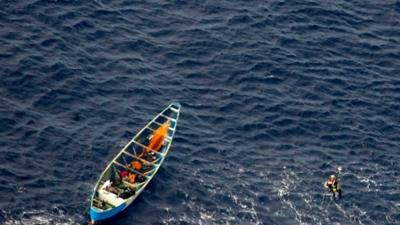 Aerial image of the boat