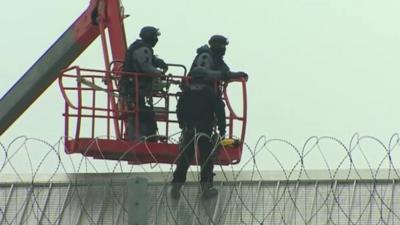 Prisoner on the roof at HMP Berwyn