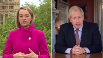 Laura Kuenssberg and Boris Johnson