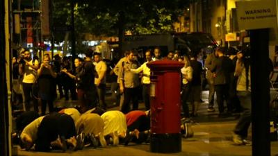 Muslims praying