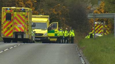 Ambulance crash on A499