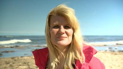 Jo Milne on Embleton beach